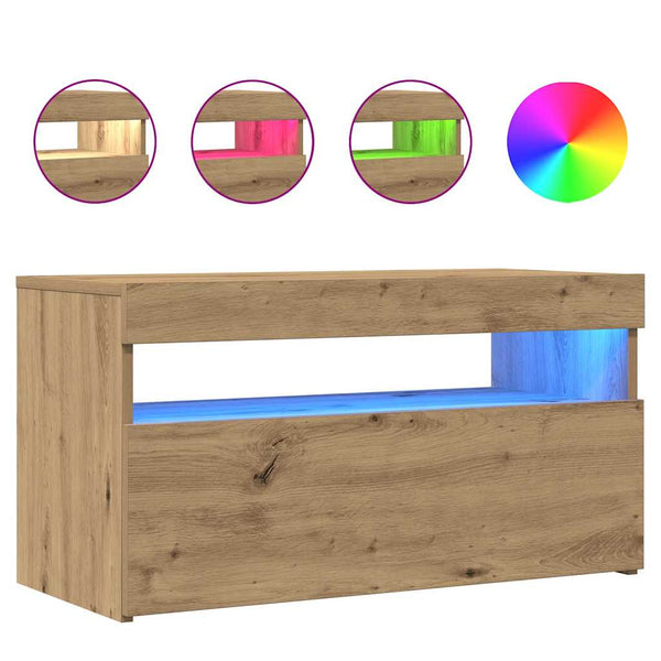 TV-Schrank Artisan-Eiche mit LED 75x35x40 cm