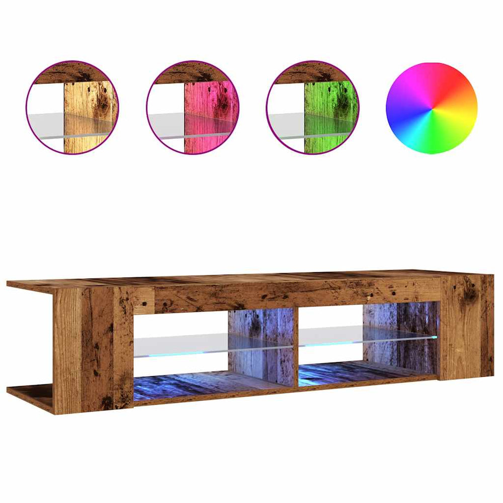 TV-Schrank mit LED Altholz-Optik 135 cm