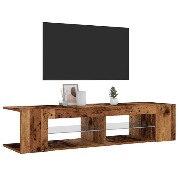 TV-Schrank mit LED Altholz-Optik 135 cm