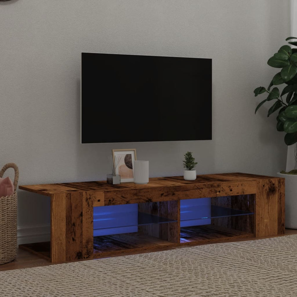 TV-Schrank mit LED Altholz-Optik 135 cm