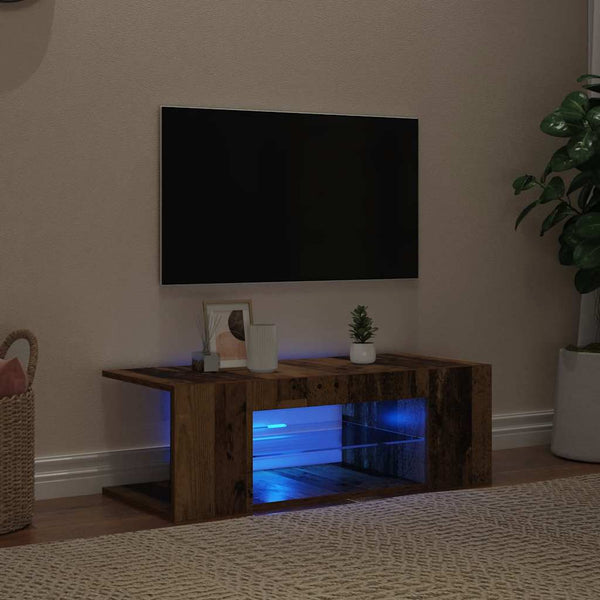 TV-Schrank Altholz-Optik mit LED 90cm