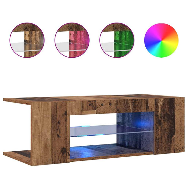 TV-Schrank Altholz-Optik mit LED 90cm
