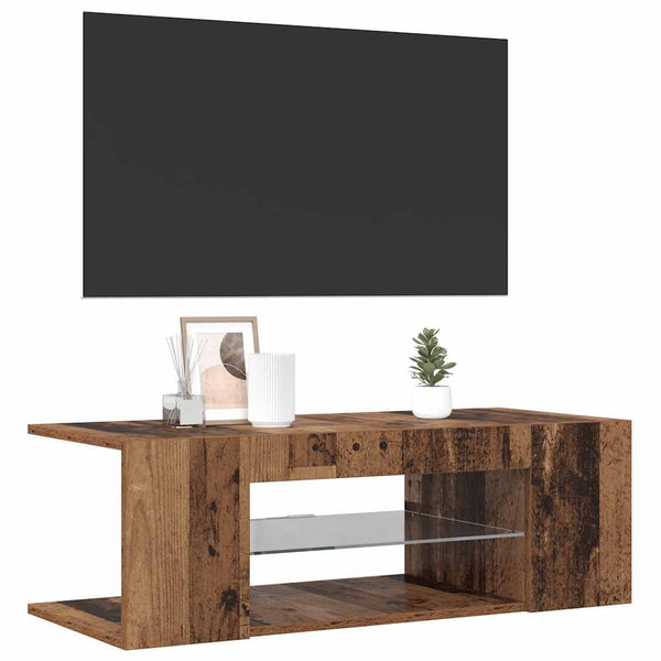 TV-Schrank Altholz-Optik mit LED 90cm