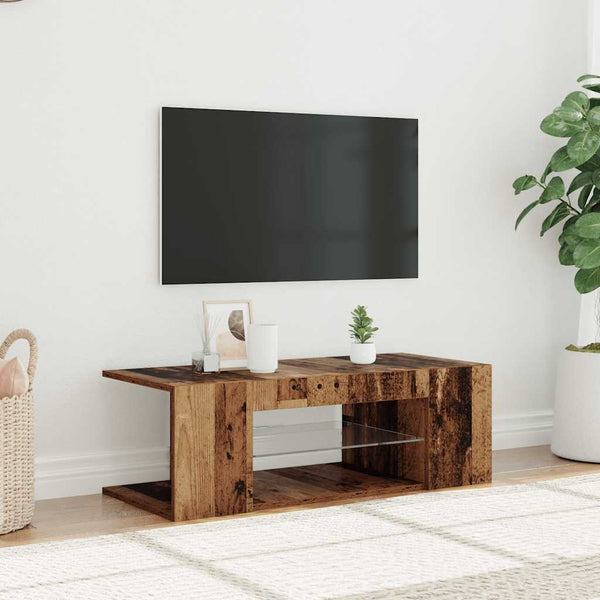 TV-Schrank Altholz-Optik mit LED 90cm