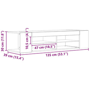 TV-Schrank Artisan-Eiche mit LED 90 cm