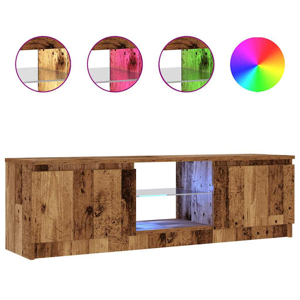TV-Schrank mit LED Altholz-Optik 120 cm