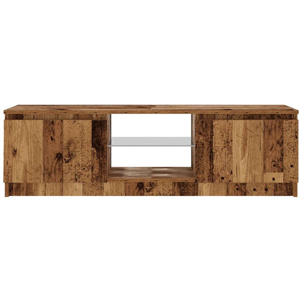TV-Schrank mit LED Altholz-Optik 120 cm