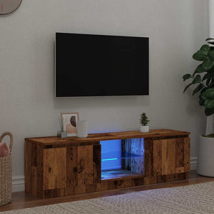 TV-Schrank mit LED Altholz-Optik 120 cm