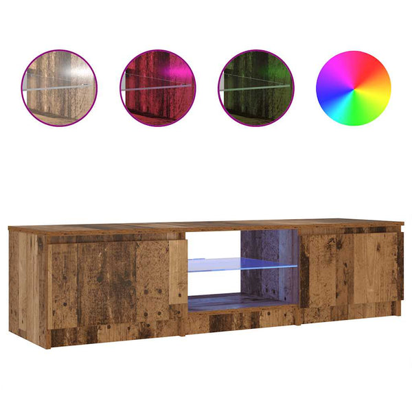 TV-Schrank mit LED Altholz-Optik 140 cm