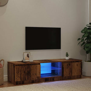 TV-Schrank mit LED Altholz-Optik 140 cm