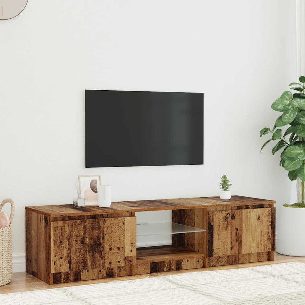 TV-Schrank mit LED Altholz-Optik 140 cm