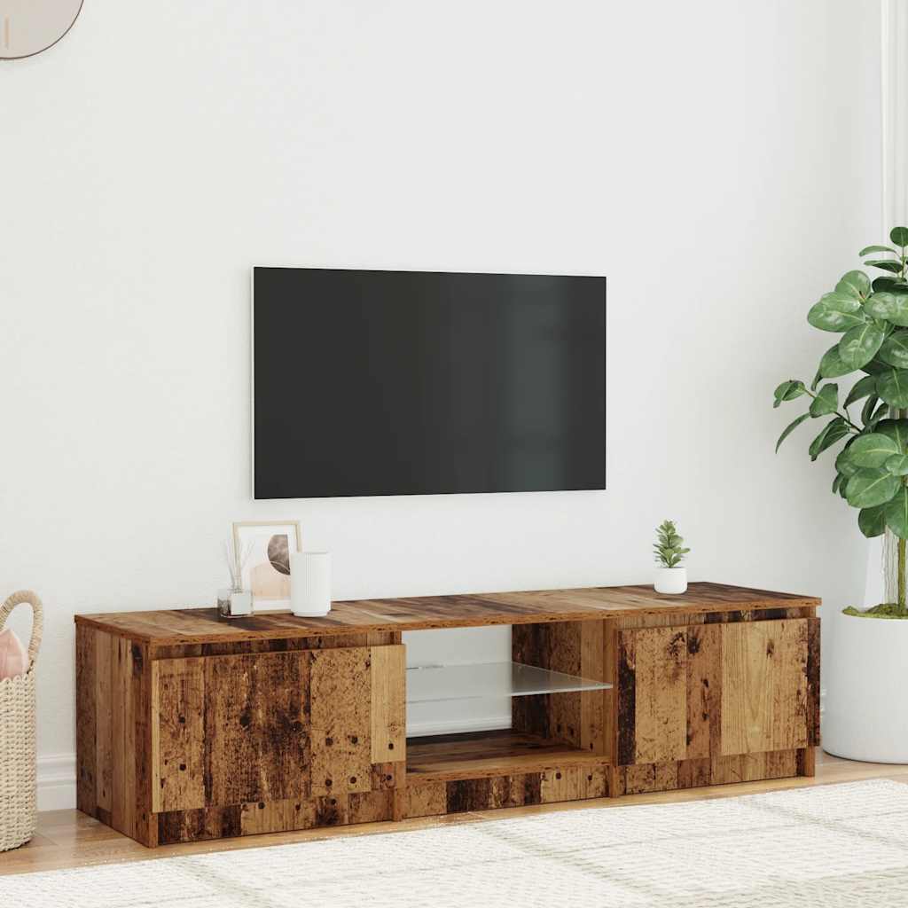 TV-Schrank mit LED Altholz-Optik 140 cm