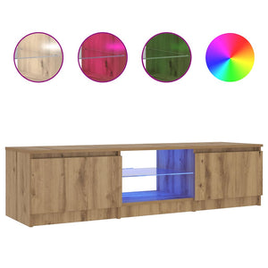 TV-Schrank Eiche mit LED 140 cm