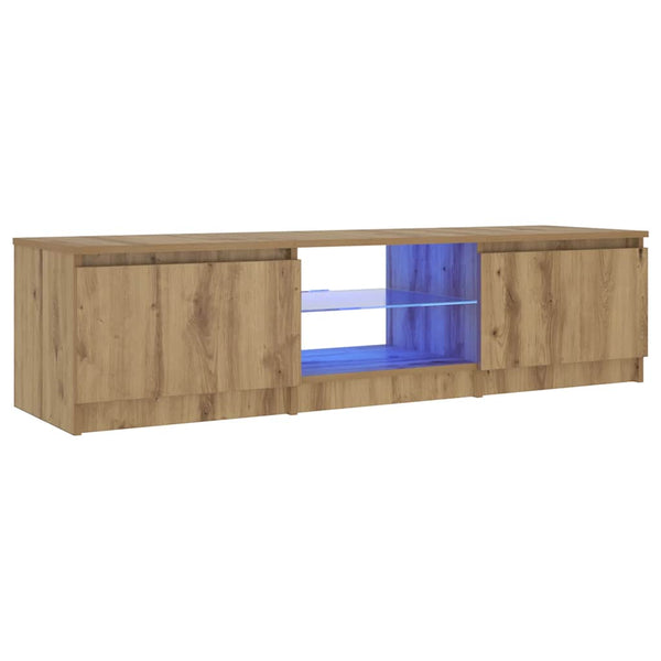 TV-Schrank Eiche mit LED 140 cm