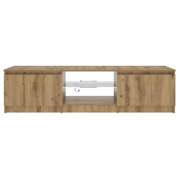 TV-Schrank Eiche mit LED 140 cm