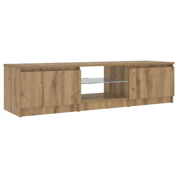 TV-Schrank Eiche mit LED 140 cm