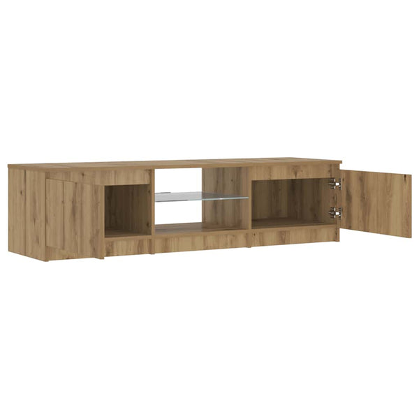 TV-Schrank Eiche mit LED 140 cm