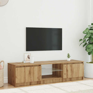 TV-Schrank Eiche mit LED 140 cm