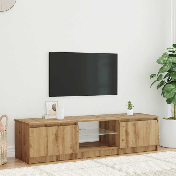 TV-Schrank Eiche mit LED 140 cm