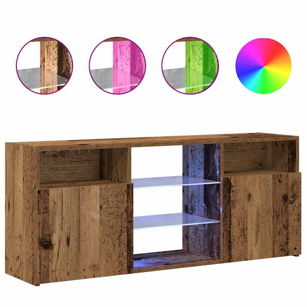 TV-Schrank Altholz-Optik mit LED 120 cm