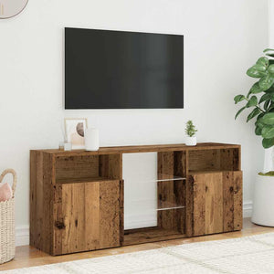 TV-Schrank Altholz-Optik mit LED 120 cm