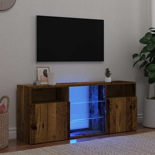 TV-Schrank Altholz-Optik mit LED 120 cm