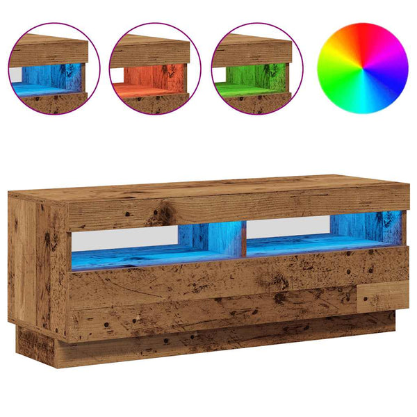 TV-Schrank mit LED Altholz-Optik, 100 cm