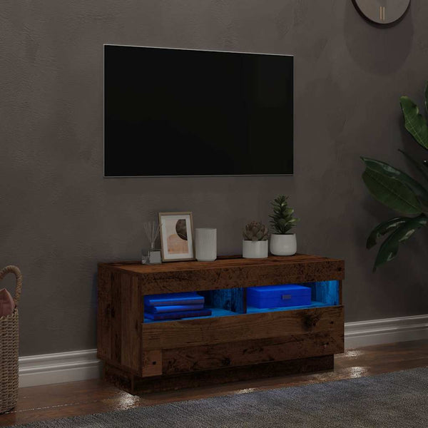TV-Schrank mit LED Altholz-Optik 80 cm