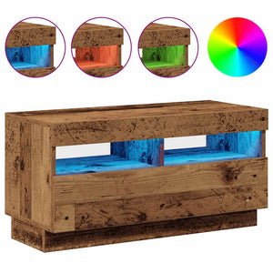 TV-Schrank mit LED Altholz-Optik 80 cm