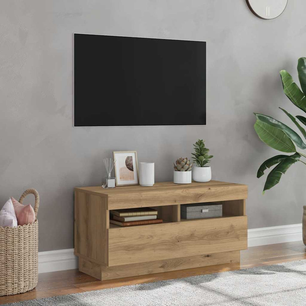 TV-Schrank Artisan-Eiche mit LED 80 cm