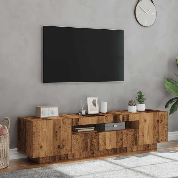TV-Schrank mit LED Altholz-Optik, 160 cm