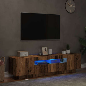 TV-Schrank mit LED Altholz-Optik, 160 cm