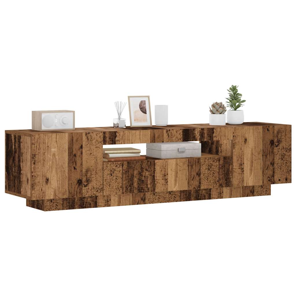 TV-Schrank mit LED Altholz-Optik, 160 cm
