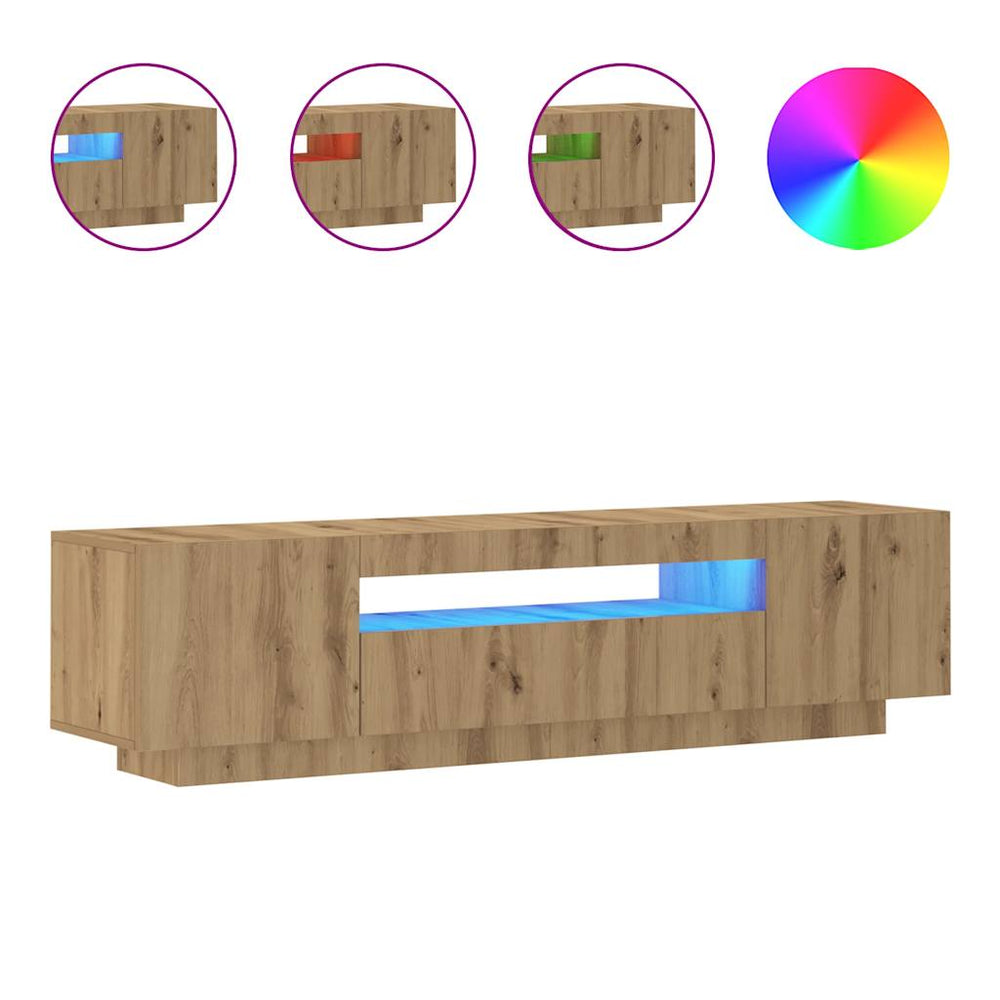 TV-Schrank Artisan-Eiche mit LED 160cm