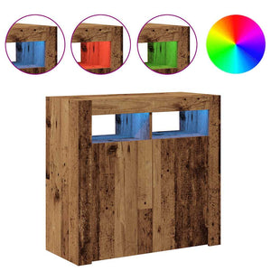 Sideboard mit LED Altholz-Optik 80 cm