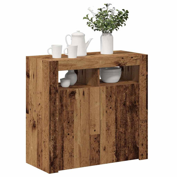 Sideboard mit LED Altholz-Optik 80 cm