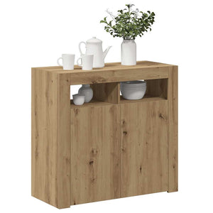 vidaXL Sideboard with LED Lights Artisan Oak 80x35x75 cm