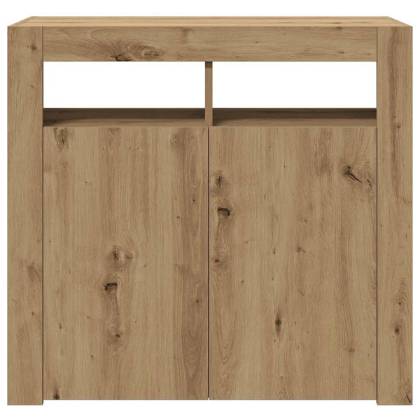 vidaXL Sideboard with LED Lights Artisan Oak 80x35x75 cm