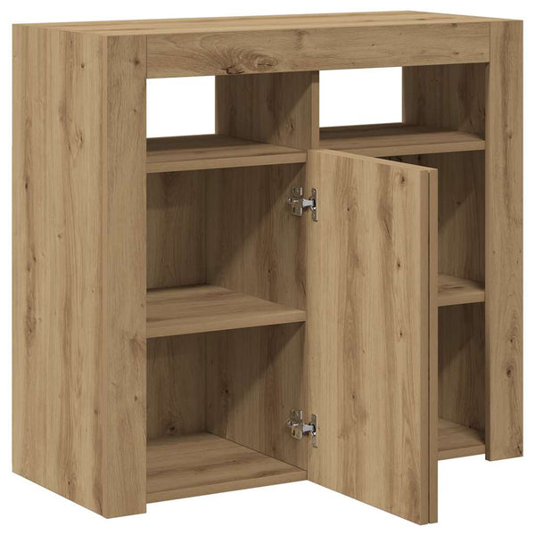 vidaXL Sideboard with LED Lights Artisan Oak 80x35x75 cm