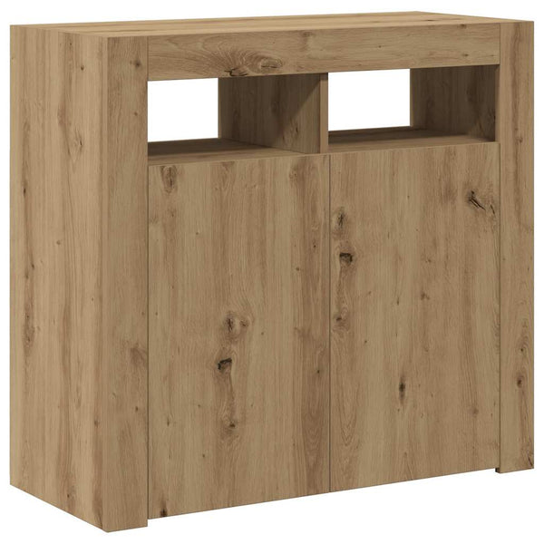 vidaXL Sideboard with LED Lights Artisan Oak 80x35x75 cm
