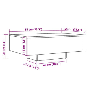 Couchtisch Altholz-Optik 85x55 cm