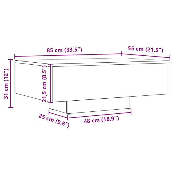 Couchtisch Artisan Eiche 85x55 cm