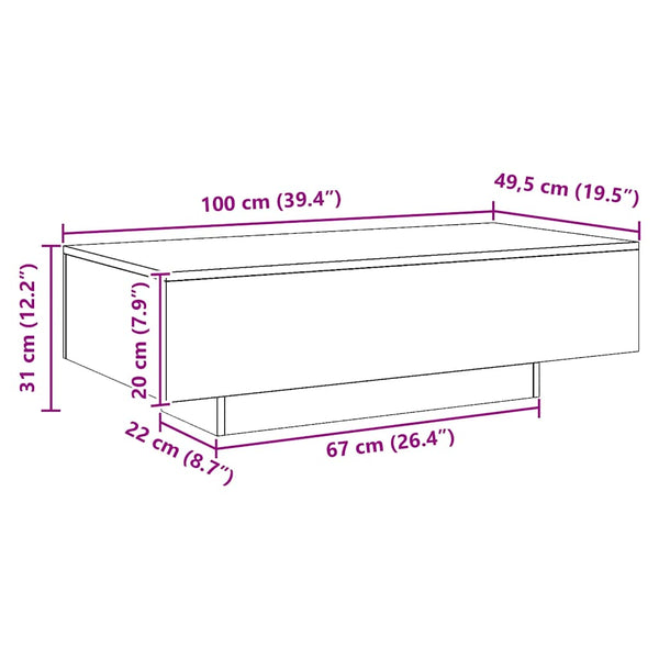 Couchtisch Artisan-Eiche 100 cm