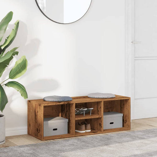 Schuhbank Altholz-Optik, 105 cm