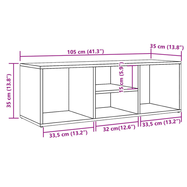 Schuhbank Altholz-Optik, 105 cm