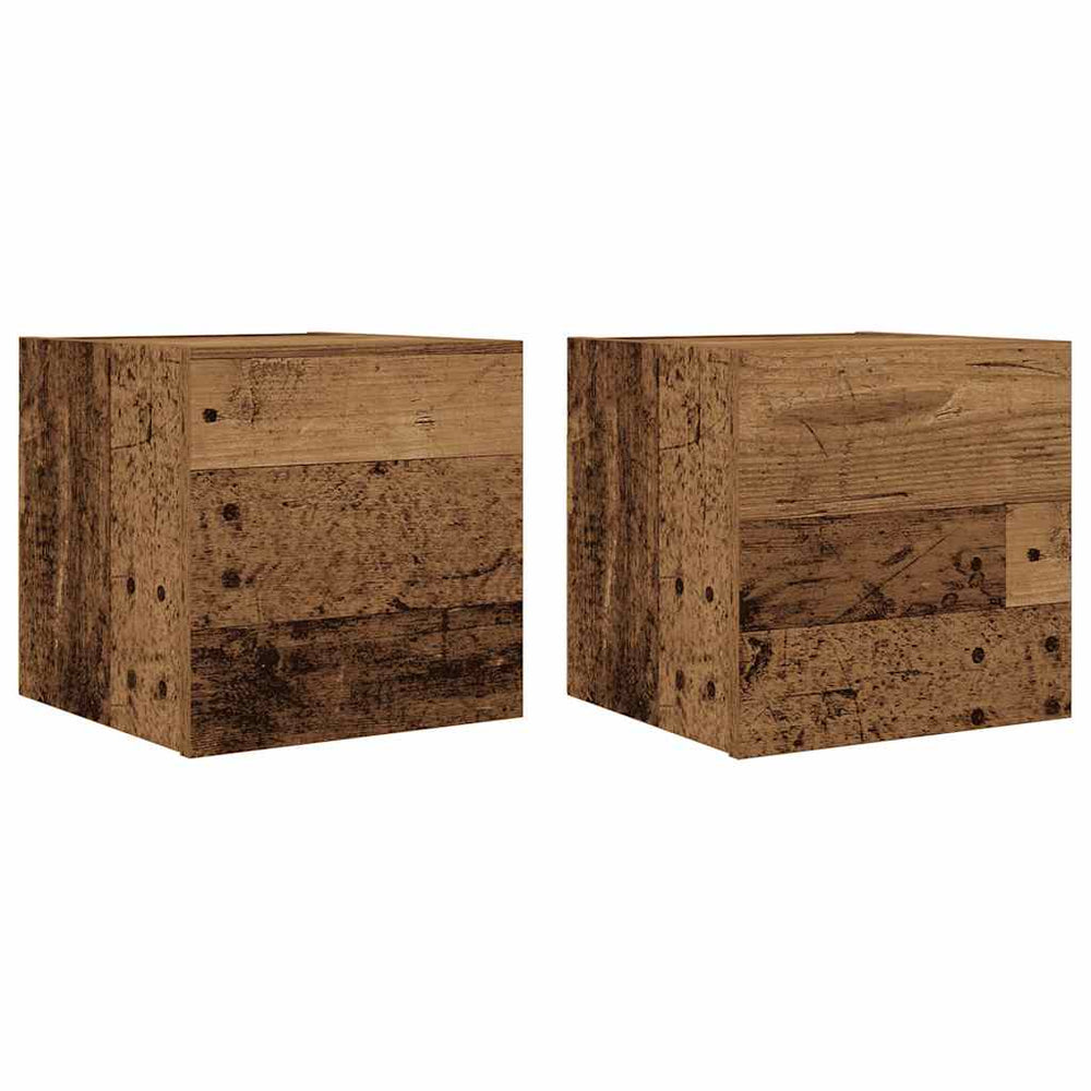 vidaXL Meubles TV muraux 2 pcs Aspect bois de récupération 30,5x30x30 cm
