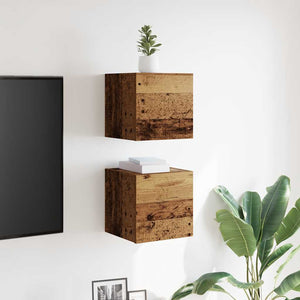 TV-Wandschränke 2er Set Altholz-Optik