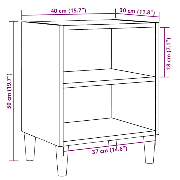 Nachttisch Altholz-Optik 40x30x50 cm
