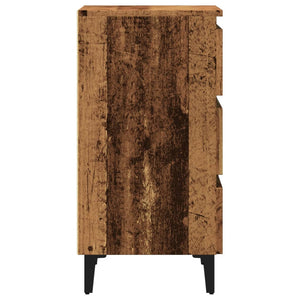 Nachttisch Altholz-Optik mit Metallbeinen