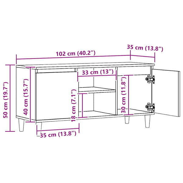TV Schrank Artisan Eiche 102 cm